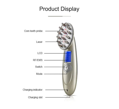 Electric Laser Hair Growth Comb Anti Hair Loss Massage Therapy Infrared RF Red Light EMS Vibration Massager Hair Brush Hair Care