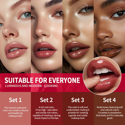 Lipliner&Lipstick Lip Gloss Set 3pcs/set Waterproof Long Lasting Lip Makeup Matte Travel Mini Set Women's Makeup Cosmetics