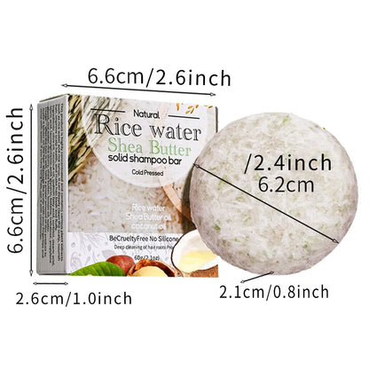 XF 60g Rice Shampoo Bar 100% Natural Organic Solid Soap for Hair Care Anti-Hair Loss and Repair Damaged Hair