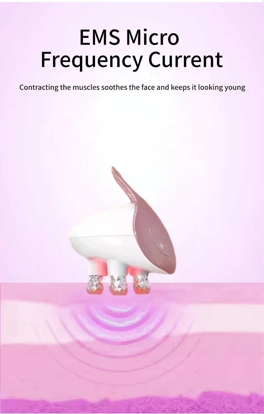 EMS 5 in 1 Facial Massager 4D Massage Head Home Use Facial Device Promote Face Cream Absorption 5 Light Color Modes Beauty Tools