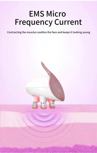 EMS 5 in 1 Facial Massager 4D Massage Head Home Use Facial Device Promote Face Cream Absorption 5 Light Color Modes Beauty Tools