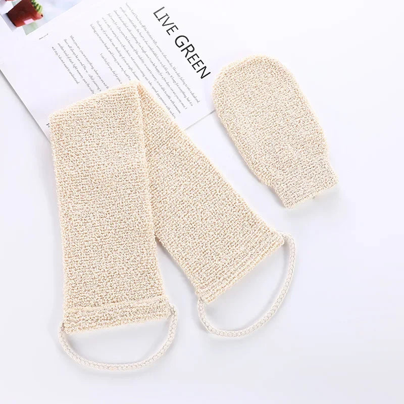 Body Scrub Beauty Health Bath and Body Care Jute Bath Towel Shower Towel Back Body Exfoliating Belt Shower Scrubber