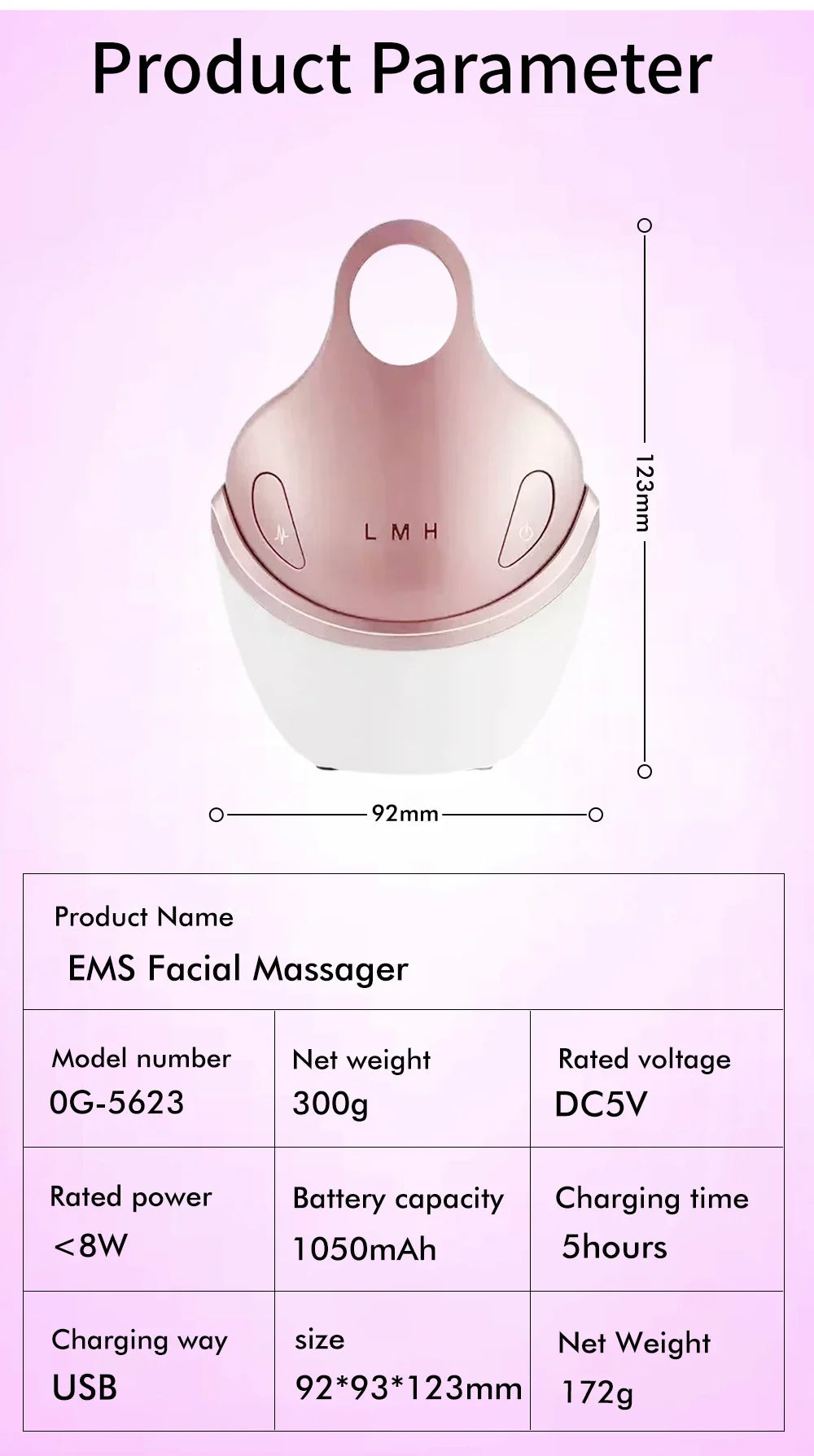 EMS 5 in 1 Facial Massager 4D Massage Head Home Use Facial Device Promote Face Cream Absorption 5 Light Color Modes Beauty Tools