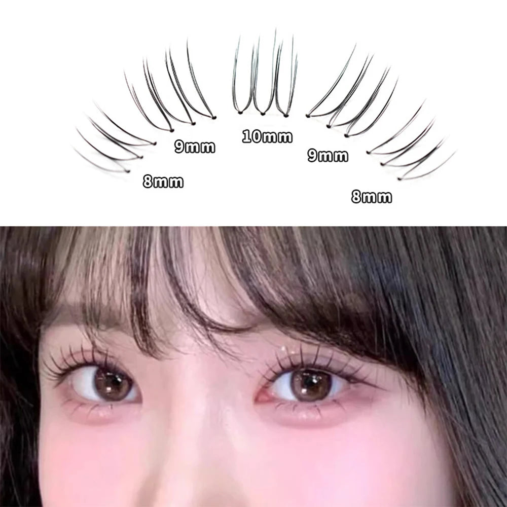 100 Clusters U-Shaped K-Pop Lashes C Curl Natural Volume False Eyelashes Small Flame Under Eyelashes DIY Idol Eyelash Extension