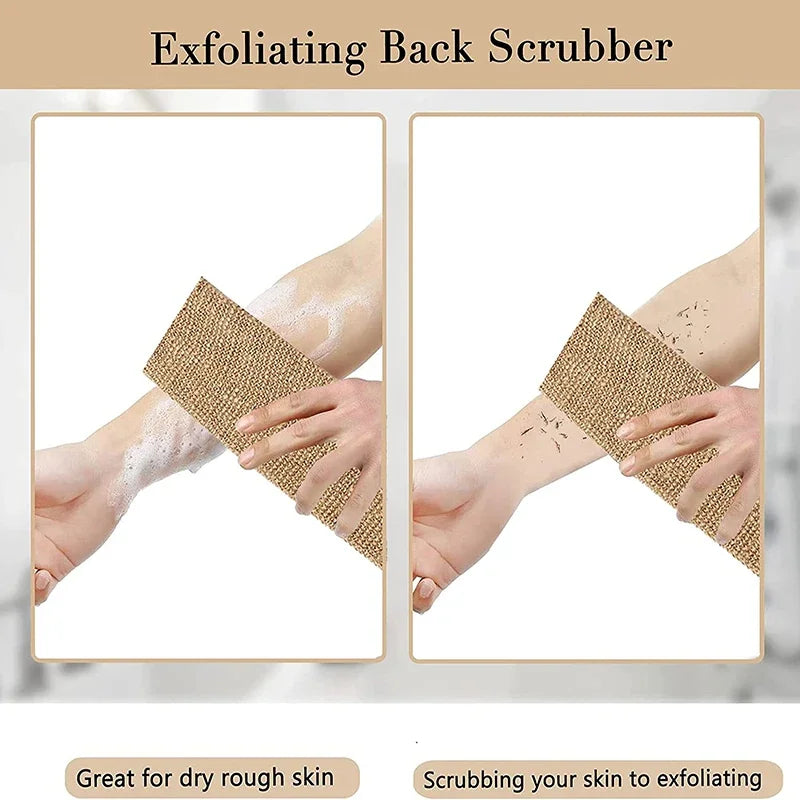 Body Scrub Beauty Health Bath and Body Care Jute Bath Towel Shower Towel Back Body Exfoliating Belt Shower Scrubber