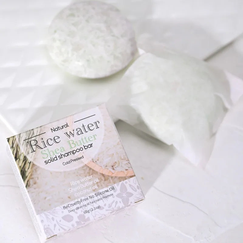 XF 60g Rice Shampoo Bar 100% Natural Organic Solid Soap for Hair Care Anti-Hair Loss and Repair Damaged Hair