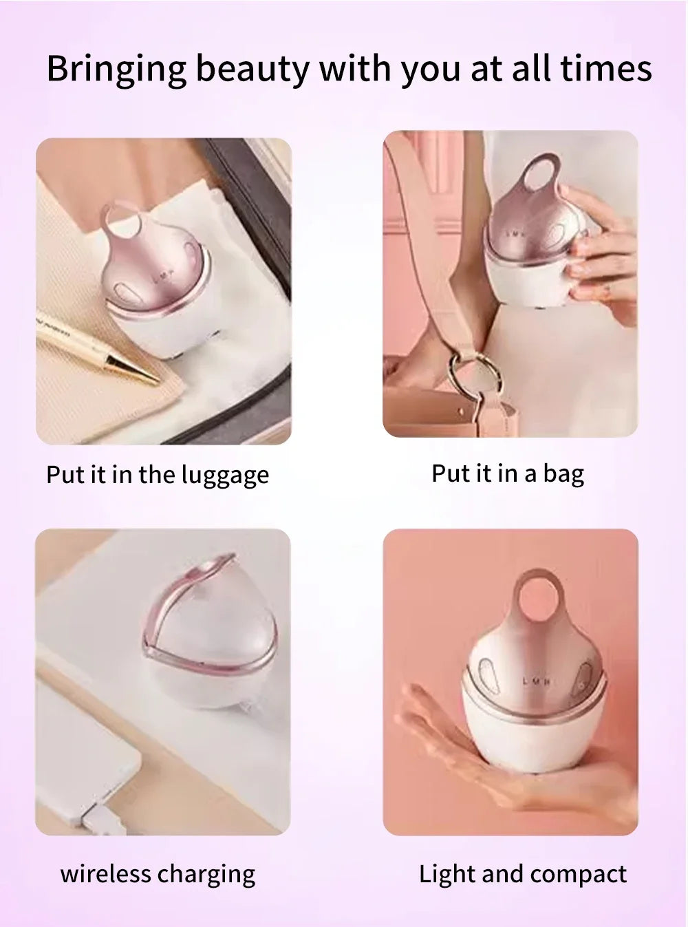 EMS 5 in 1 Facial Massager 4D Massage Head Home Use Facial Device Promote Face Cream Absorption 5 Light Color Modes Beauty Tools