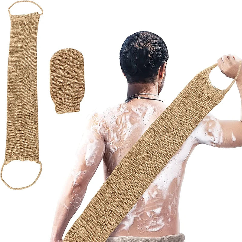 Body Scrub Beauty Health Bath and Body Care Jute Bath Towel Shower Towel Back Body Exfoliating Belt Shower Scrubber