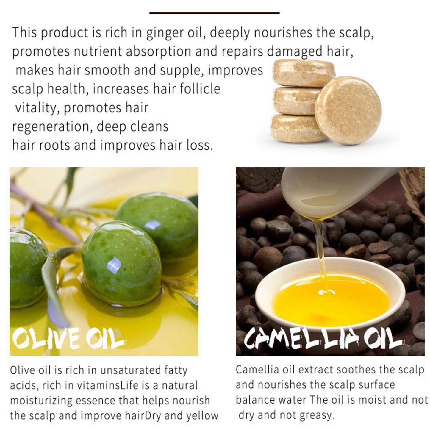 1/3/5/10pcs Ginger Polygonum Soap Shampoo Soap Cold Processed Soap Hair Shampoo Bar Pure Plant Hair Shampoos Hair Care