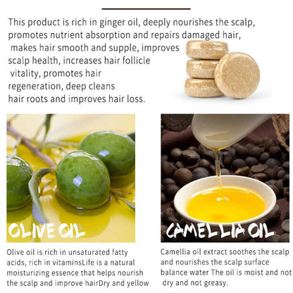 1/3/5/10pcs Ginger Polygonum Soap Shampoo Soap Cold Processed Soap Hair Shampoo Bar Pure Plant Hair Shampoos Hair Care