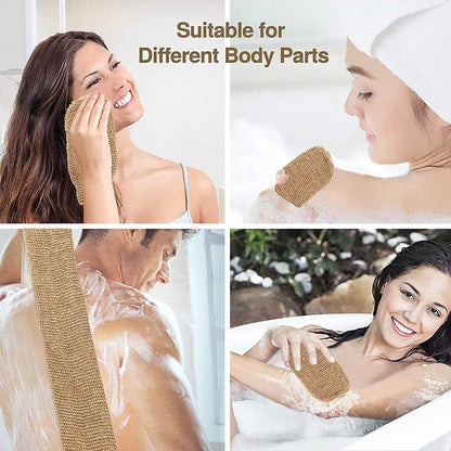 Body Scrub Beauty Health Bath and Body Care Jute Bath Towel Shower Towel Back Body Exfoliating Belt Shower Scrubber