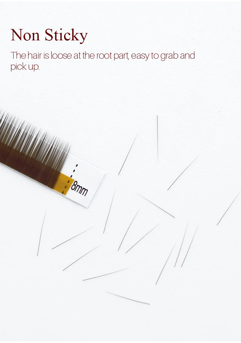 SONG LASHES  High Quality Straight Curvate Eyebrow Extensions False Eyebrow 12 lines Brown Color Eyebrow Extension