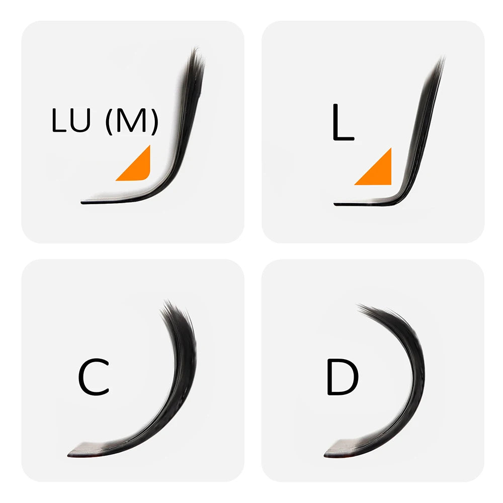 MASSCAKU LU/L Curl YY 3D 4D 5D W Style Lash Extension Handcrafted Soft Fiber Natural Lash Effect Mixed 8–15mm Length for Salon